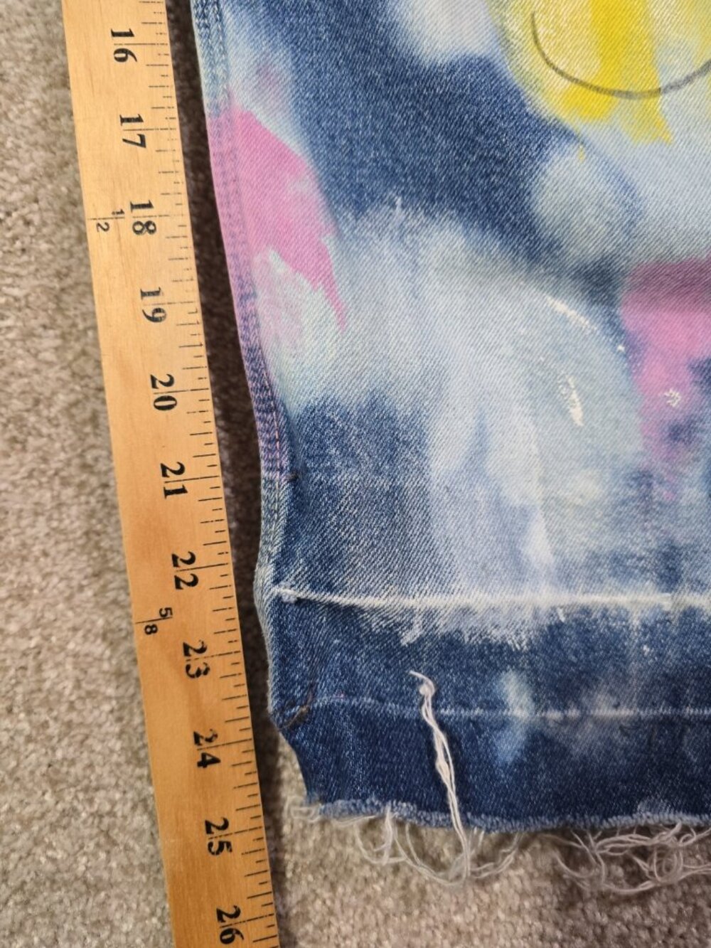 OOAK Upcycled Artwear Oversized Denim Overalls Painted Slow Stitched Boho Whimsy - Picture 6 of 16